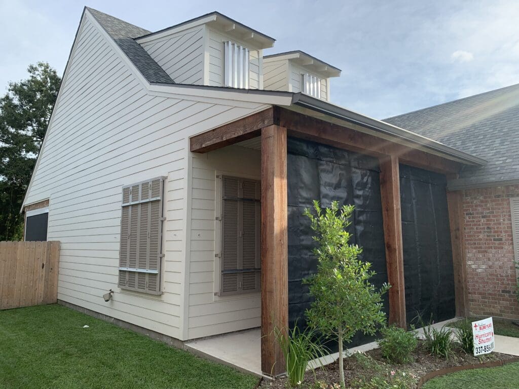 Storm curtains and colonial shutters